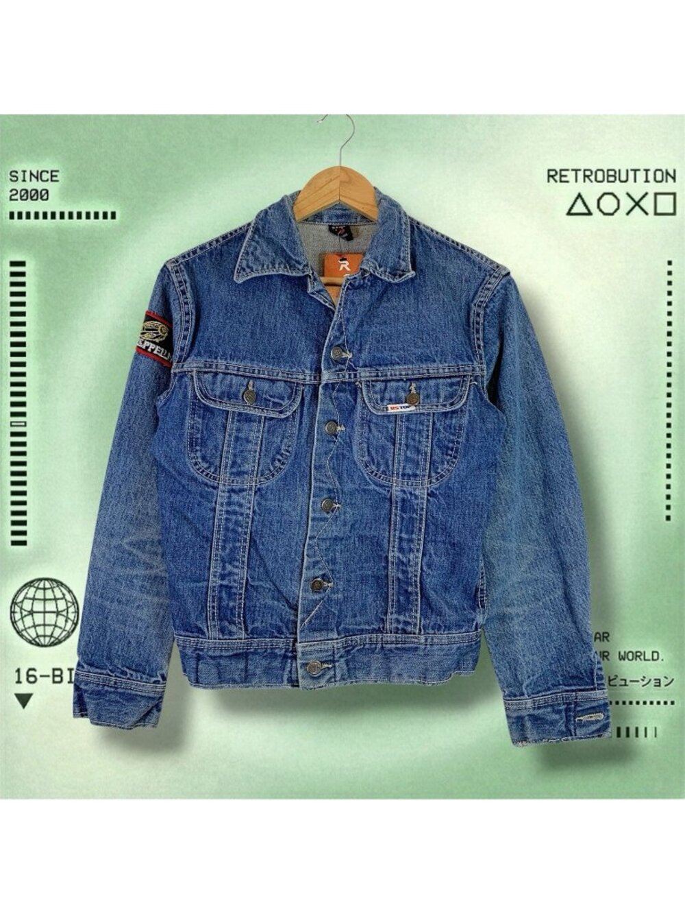 Vintage 70s Led Zeppelin US Top Denim Trucker Jacket Blue Size S